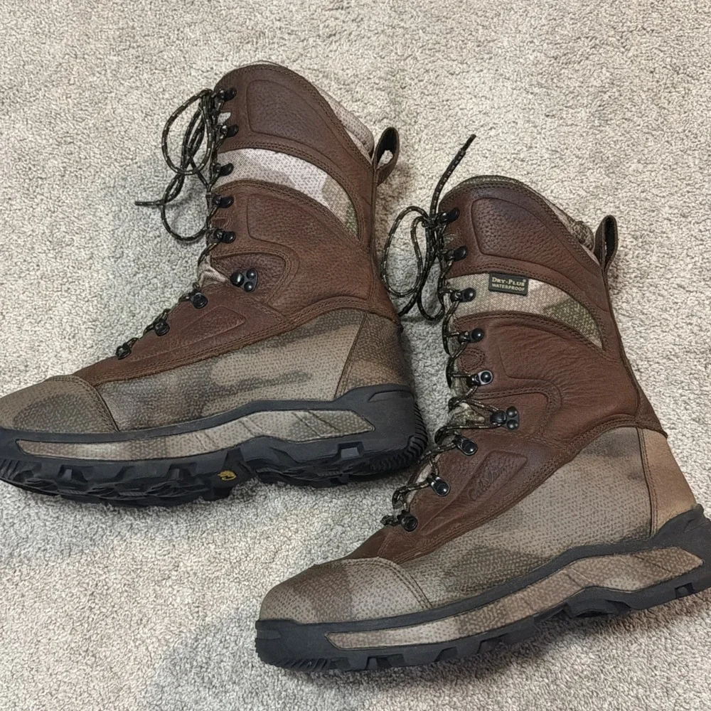 Cabelas Hunting Boots 81-8419 Dry Plus Thinsulate Ultra Camo Leather 9.5D